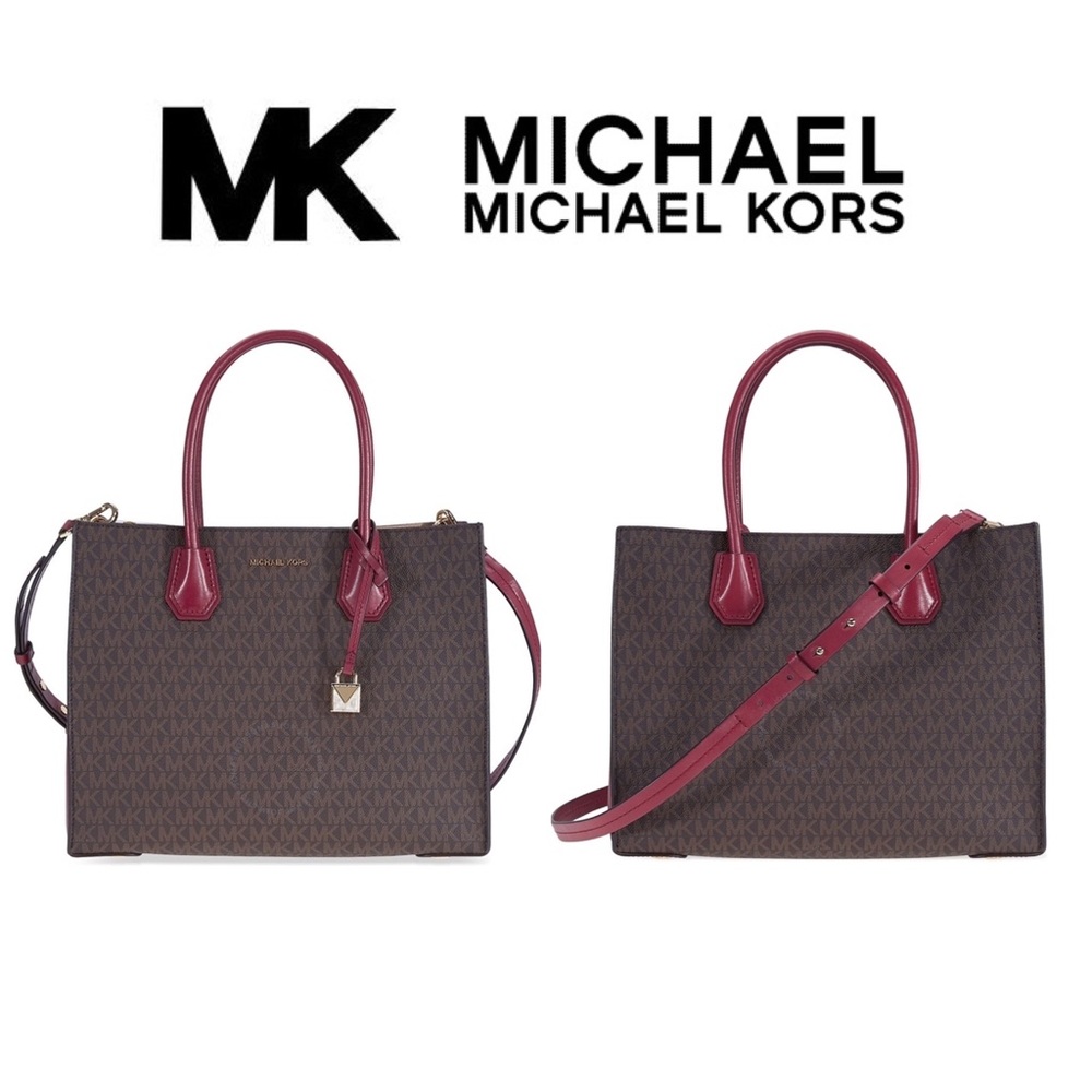 MICHAEL KORS MERCER STUDIO LARGE BROWN TOTE NWT